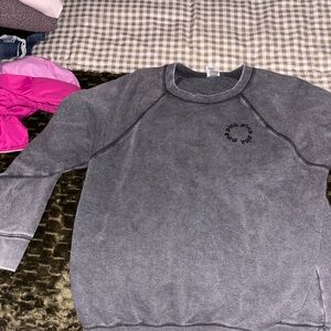 PINK color distressed long sleeve sweatshirt